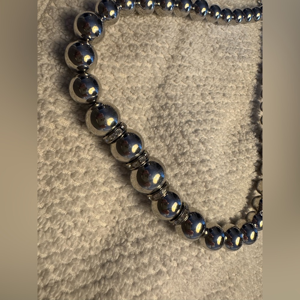 Chico's Silver Beaded Necklace - Picture 2 of 4